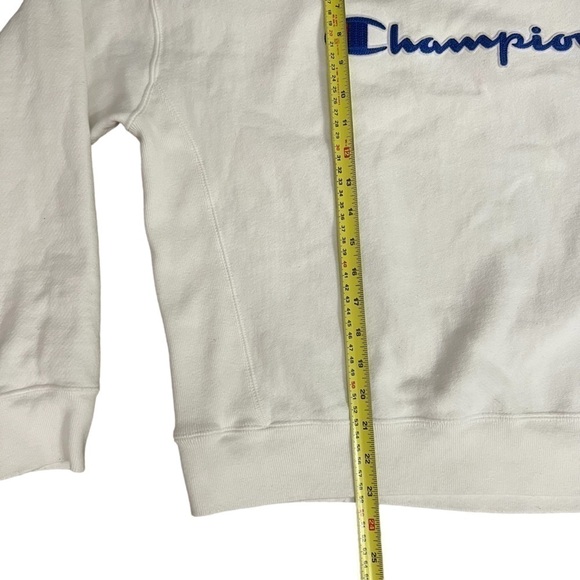 Vintage Champion Reverse Weave Sweatshirt Women’s Sz L White Spellout Logo - Picture 9 of 11